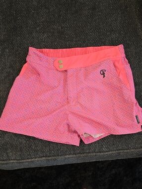 TUCANN Pink Geometric Swim Shorts